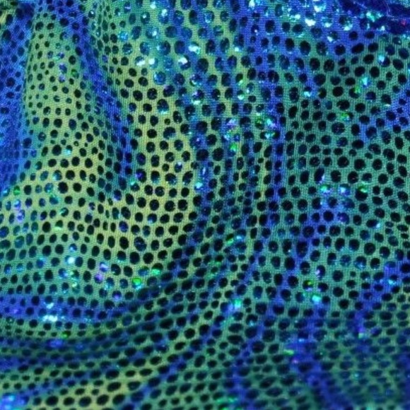 MERMAID Shiny Blue/Green Leotard Choker Tutu Dress - Picture 2 of 8